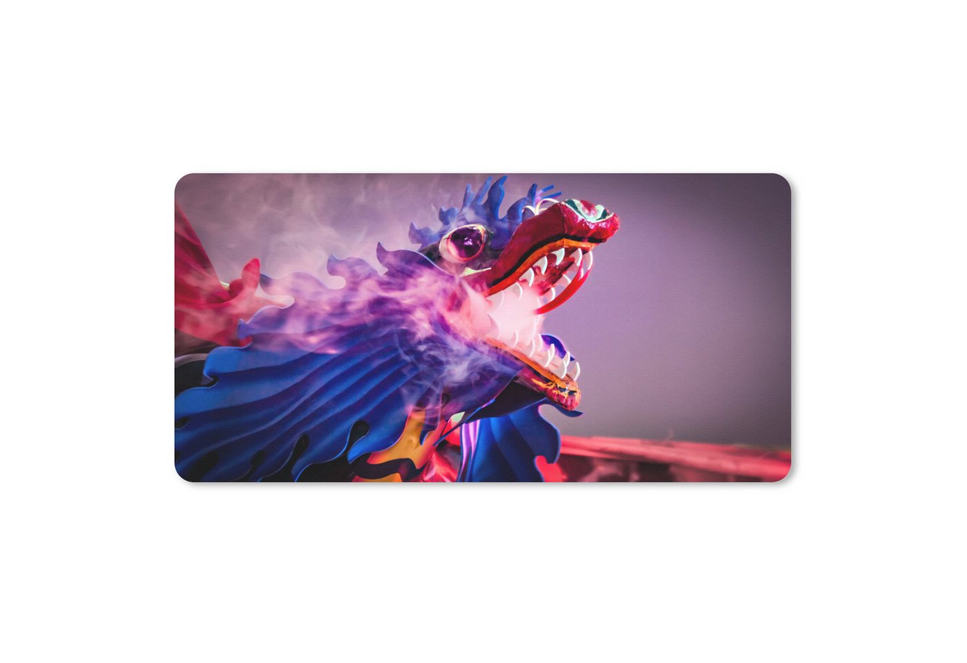 MuchoWow Mauspad Der blaue Drache spuckt rosa Rauch (1-St), Mousepad mit Rutschfester Unterseite, Mausunterlage, Gaming, 60x30 cm von MuchoWow