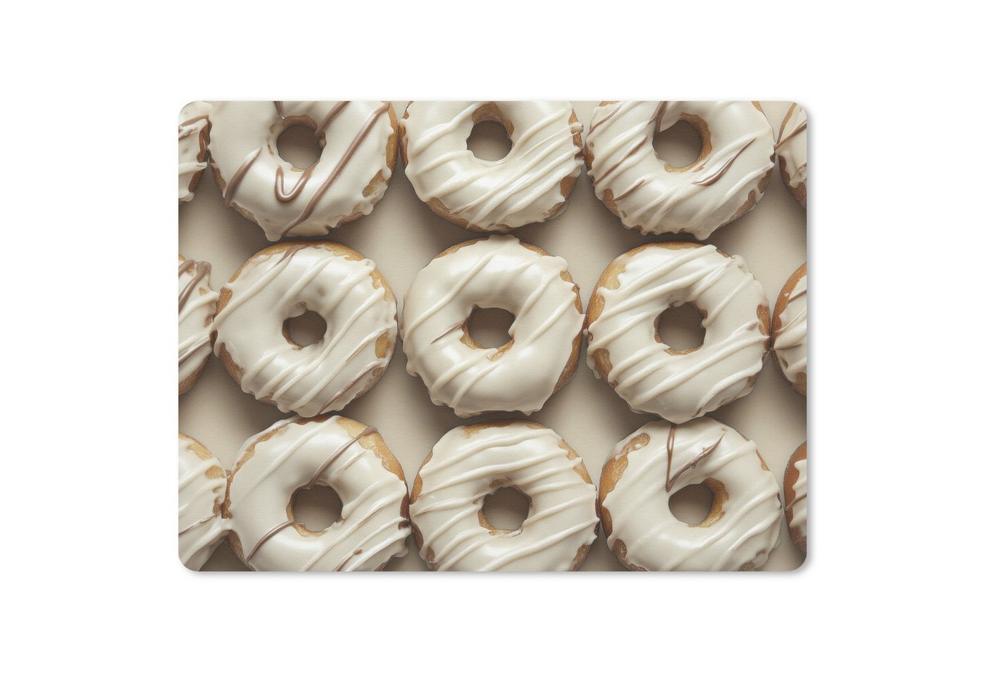 MuchoWow Mauspad Donuts - Schokolade - Weiß - Beige (1-St), Gaming, Mousepad Klein, Büro Zubehör, Mausunterlage, 23x19 cm von MuchoWow