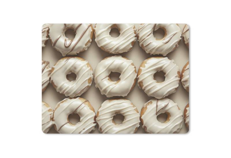 MuchoWow Mauspad Donuts - Schokolade - Weiß - Beige (1-St), Gaming, Mousepad Klein, Büro Zubehör, Mausunterlage, 23x19 cm von MuchoWow