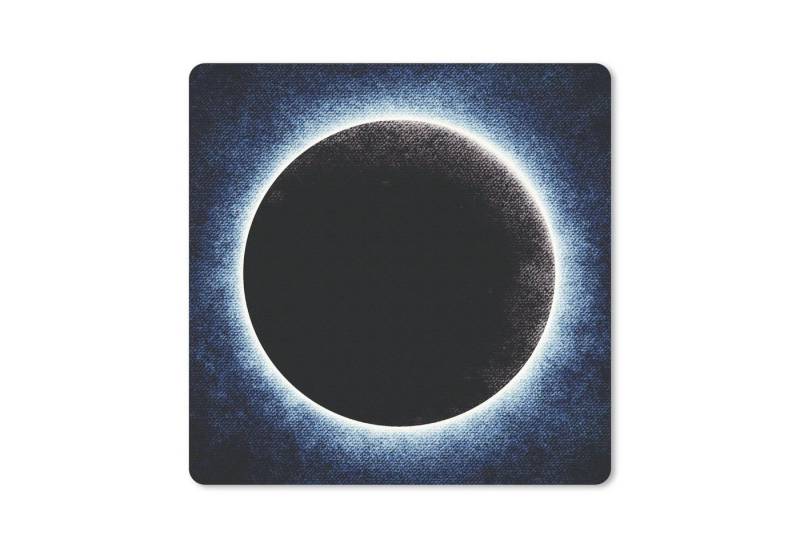MuchoWow Mauspad Eine Illustration einer Sonnenfinsternis auf realistischer Leinwand (1-St), Mousepad, Schreibtisch Zubehör, Deko, 20x20 cm von MuchoWow
