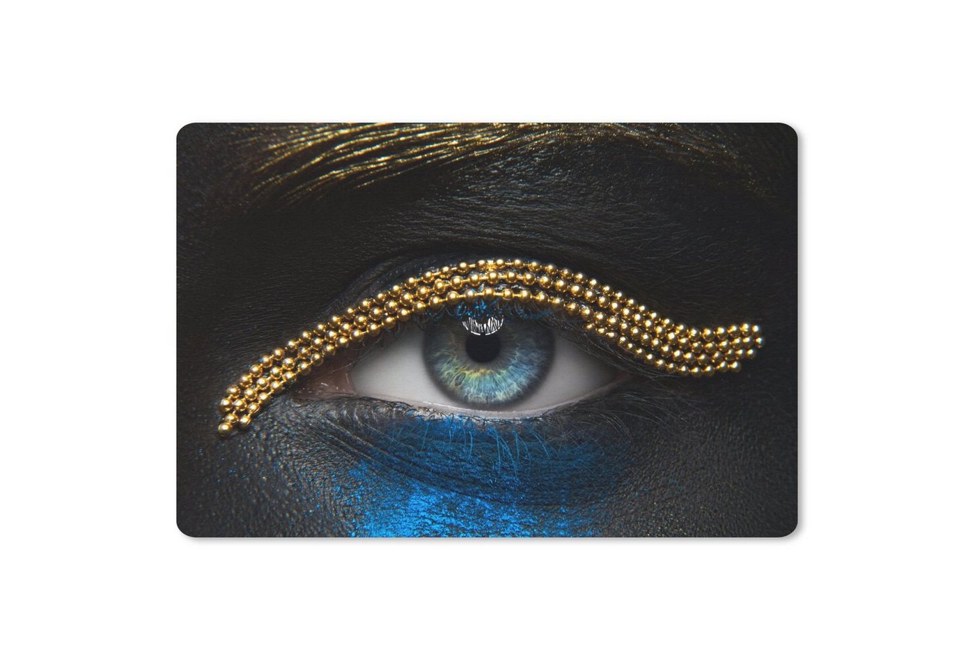 MuchoWow Mauspad Frau - Augen - Make-up - Luxus - Gold von MuchoWow