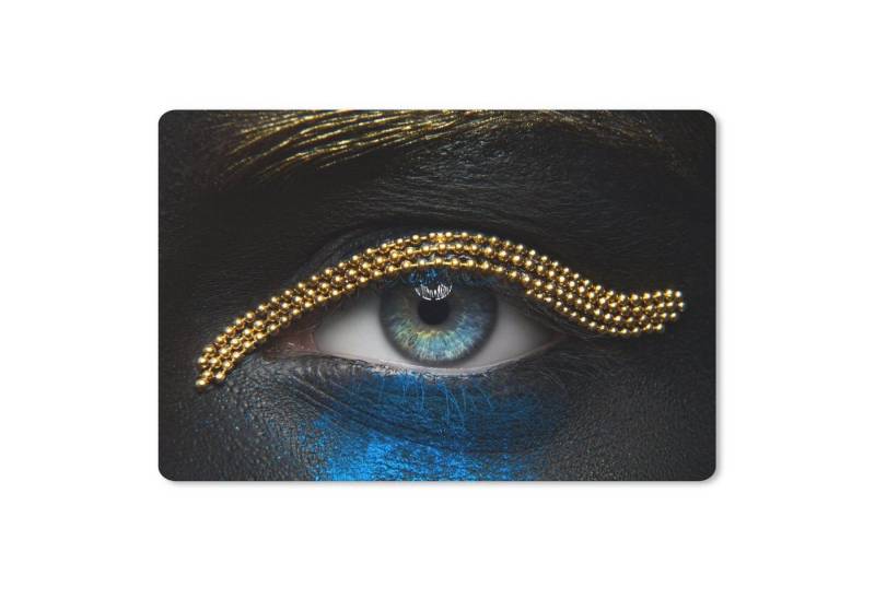 MuchoWow Mauspad Frau - Augen - Make-up - Luxus - Gold von MuchoWow
