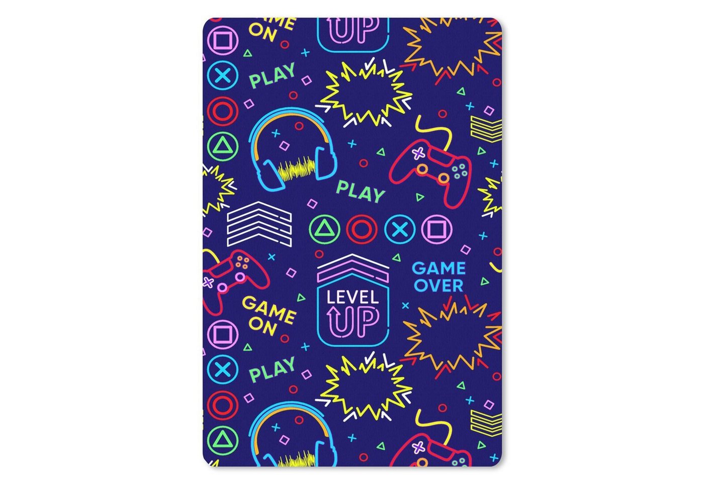 MuchoWow Mauspad Gaming - Neon - Kopfhörer - Design (1-St), Maus Pad Klein, Gaming Zubehör, Büro Deko, 18x27 cm von MuchoWow