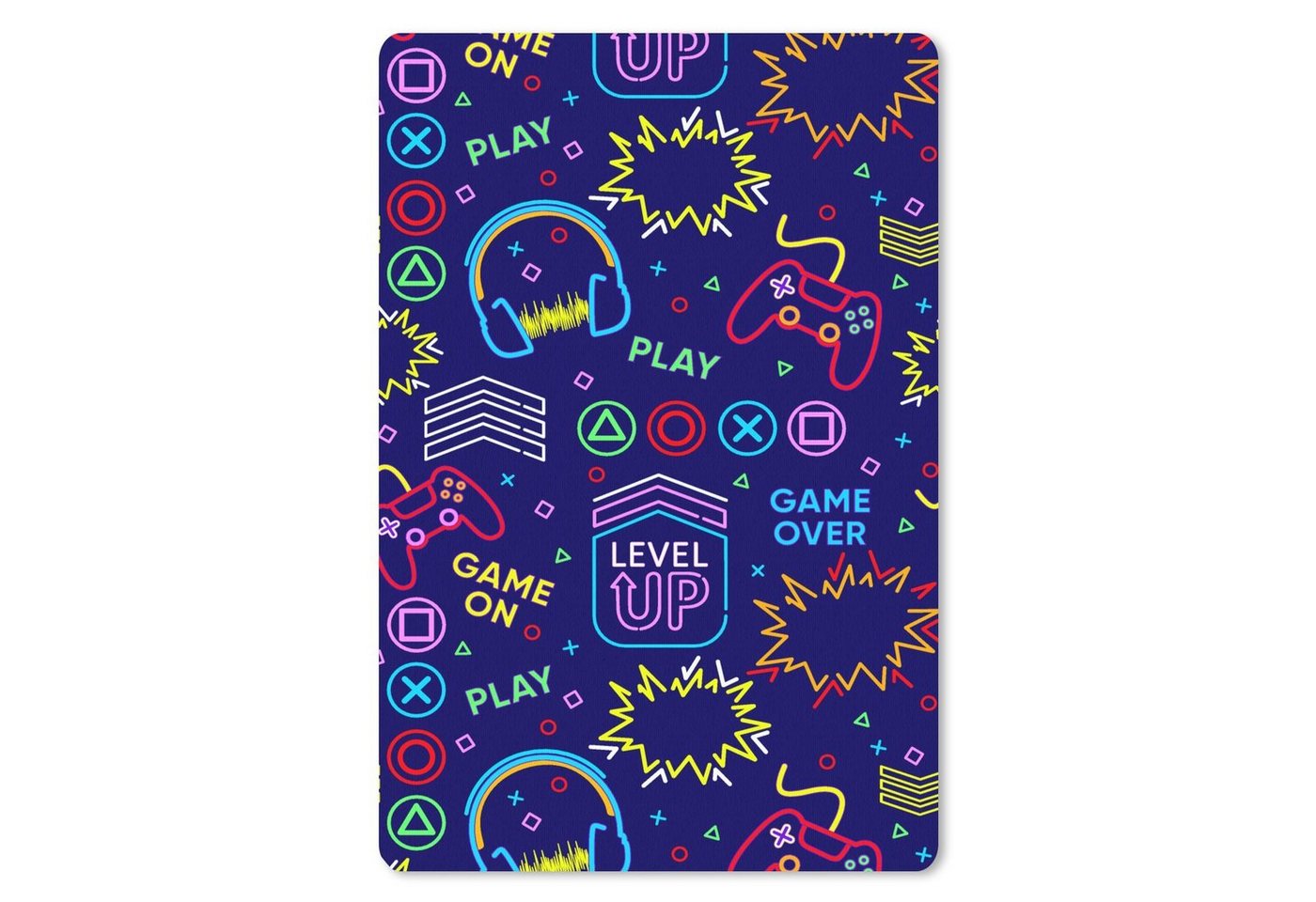 MuchoWow Mauspad Gaming - Neon - Kopfhörer - Design (1-St), Gaming, Mousepad, Büro, 20x20 cm, Mausunterlage von MuchoWow