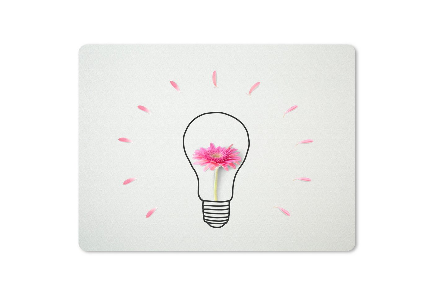 MuchoWow Mauspad Glühbirne mit Blume (1-St), Gaming, Mousepad Klein, Büro Zubehör, Mausunterlage, 23x19 cm von MuchoWow
