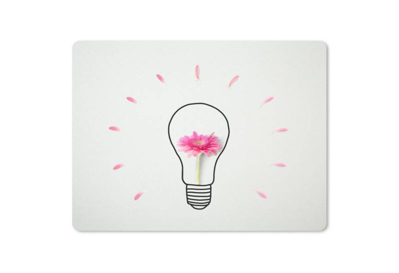MuchoWow Mauspad Glühbirne mit Blume (1-St), Gaming, Mousepad Klein, Büro Zubehör, Mausunterlage, 23x19 cm von MuchoWow
