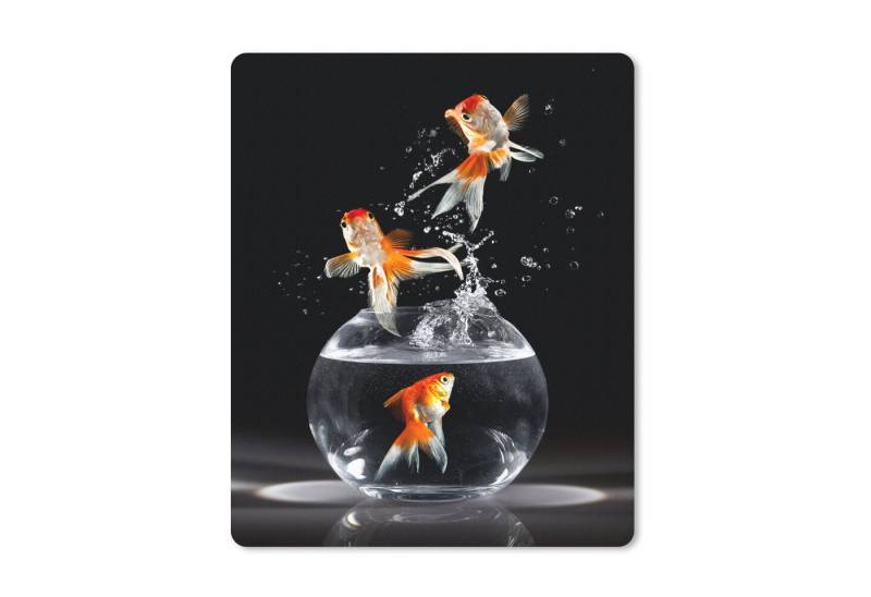 MuchoWow Mauspad Goldfische springen aus dem Wasser (1-St), Gaming, Mousepad Klein, Büro Zubehör, Mausunterlage, 19x23 cm von MuchoWow