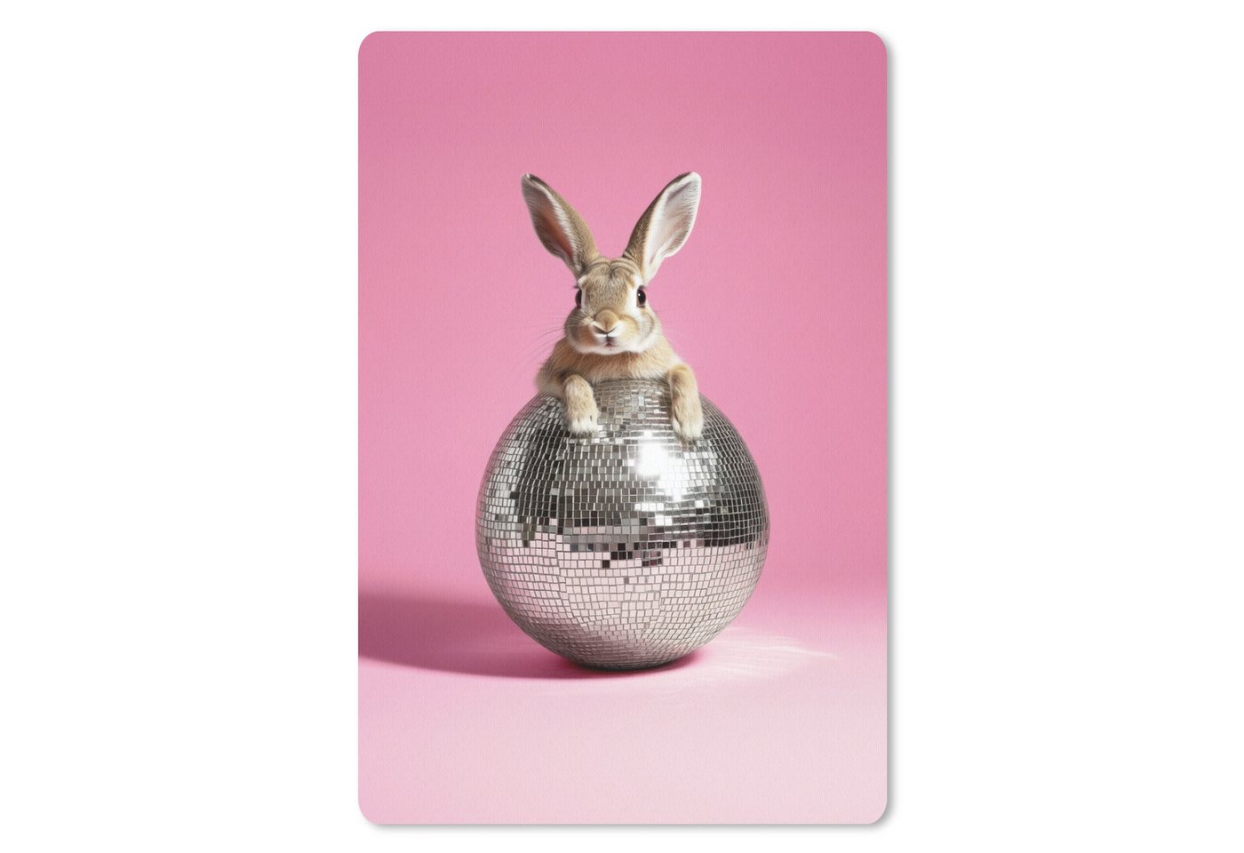 MuchoWow Mauspad Hase - Schleife -Diskokugel (1-St), Maus Pad Klein, Gaming Zubehör, Büro Deko, 18x27 cm von MuchoWow