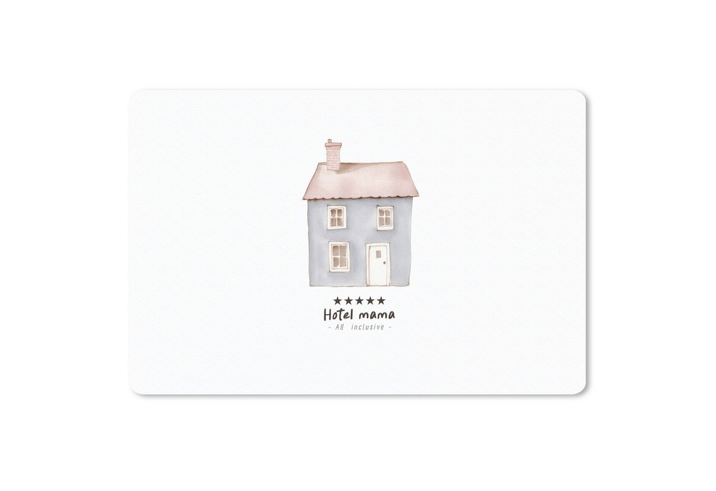 MuchoWow Mauspad Hellblau - Haus - Mutti - Text (1-St), Mouse pad Klein, Gaming Deko, PC Zubehör, 27x18 cm von MuchoWow
