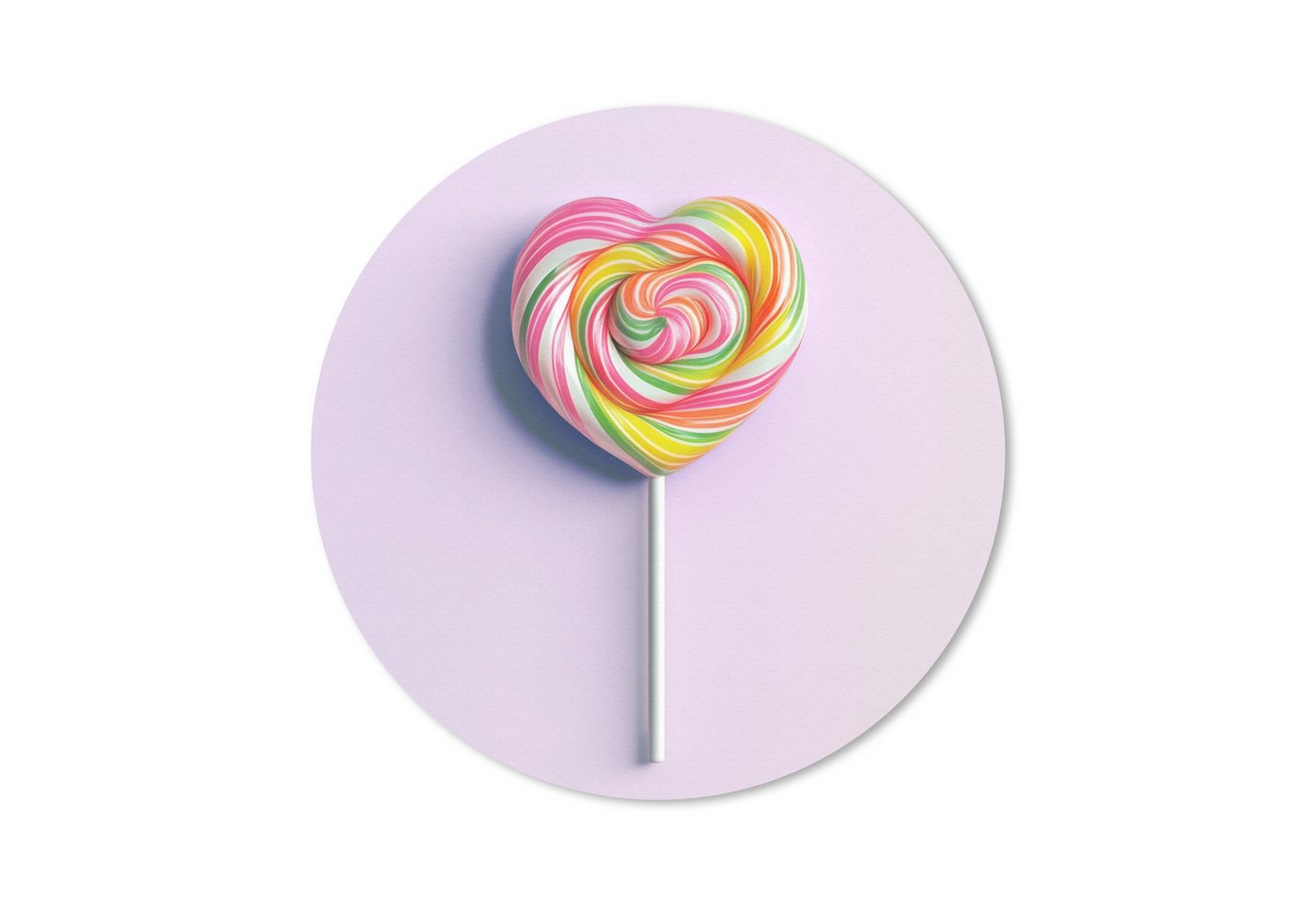 MuchoWow Mauspad Herz - Lutscher - Bonbon (1-St), Büro für Tastatur und Maus, Mousepad Gaming, Rund 20x20 cm von MuchoWow