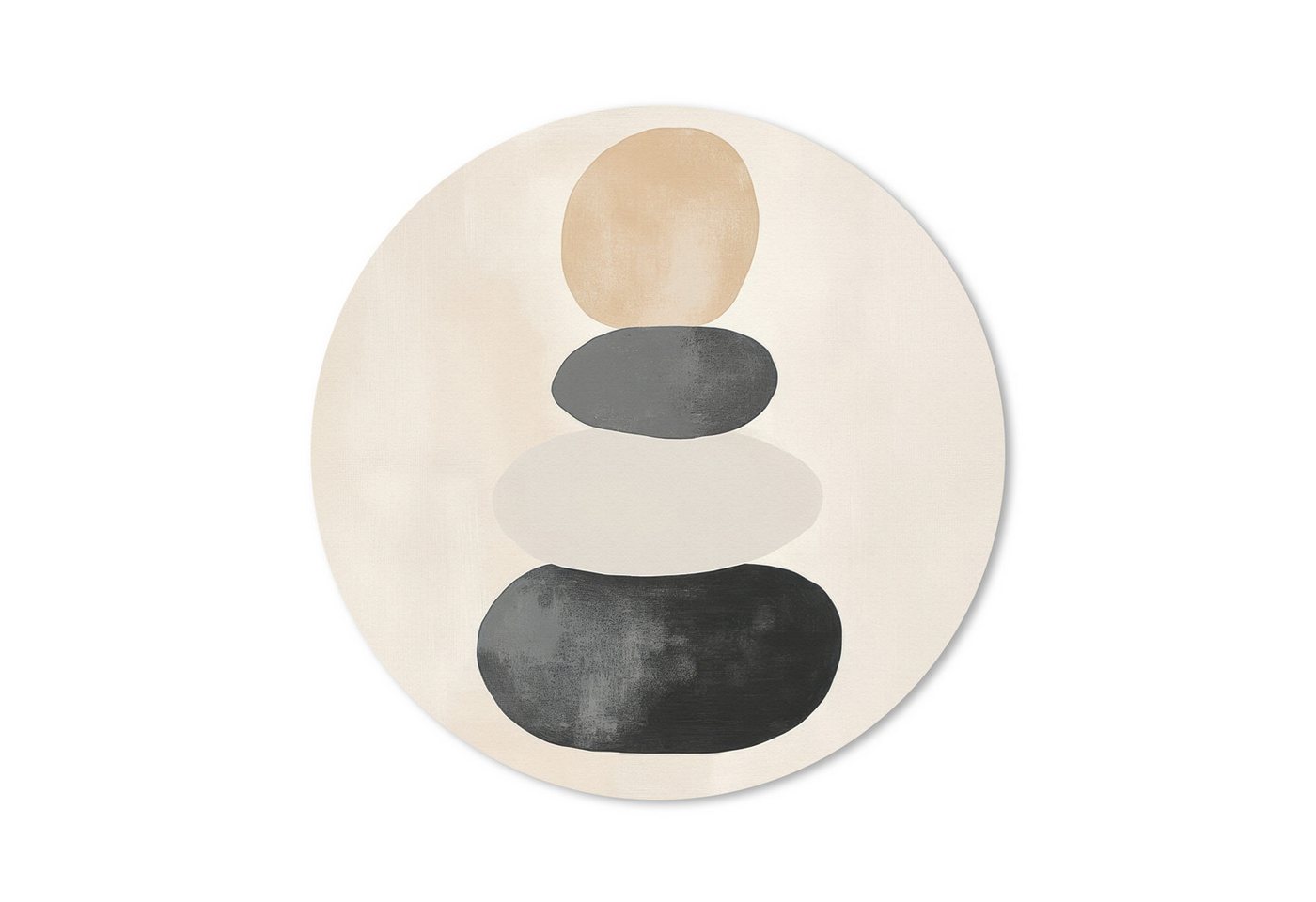 MuchoWow Mauspad Japandi - Wabi sabi - Beige (1-St), Büro für Tastatur und Maus, Mousepad Gaming, Rund 20x20 cm von MuchoWow