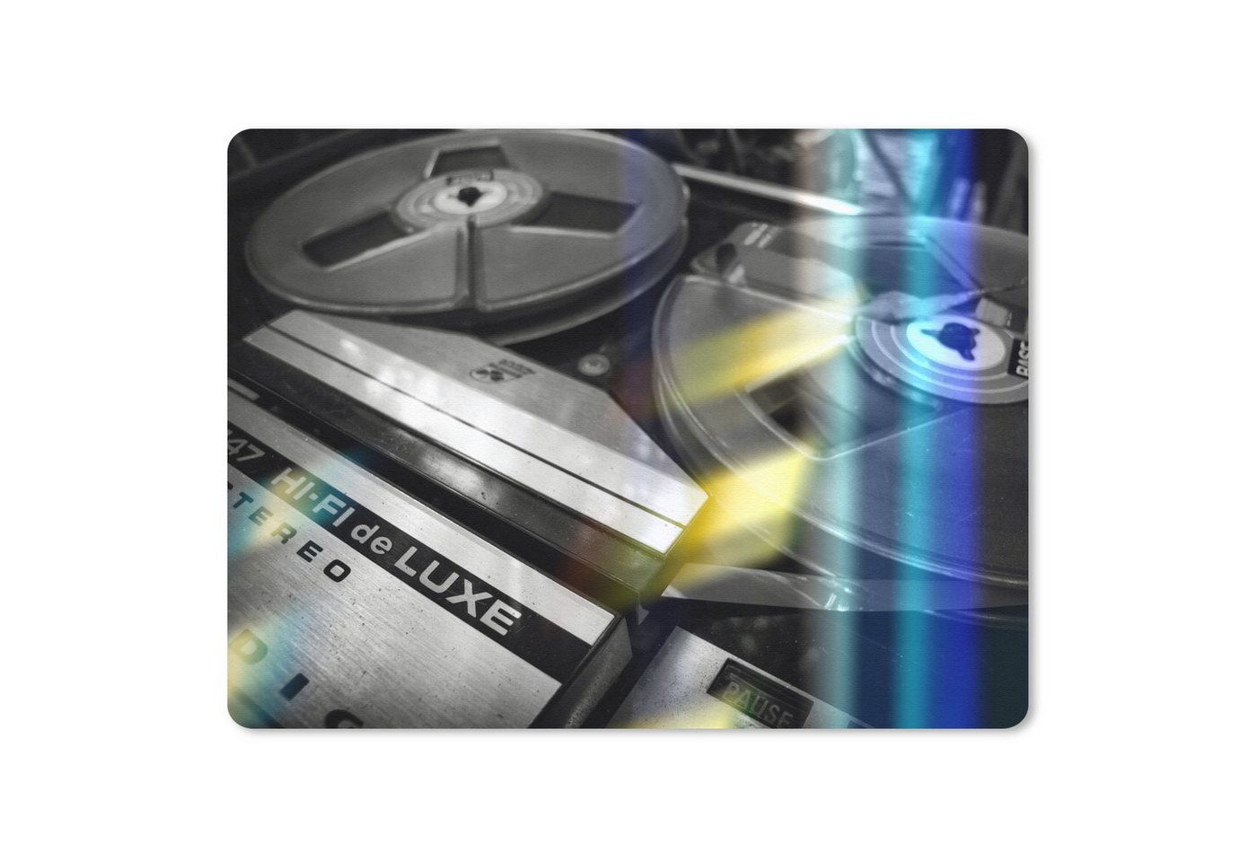 MuchoWow Mauspad Kassettenrekorder - Musik - Licht (1-St), Gaming, Mousepad, Büro, Mausunterlage, 23x19 cm von MuchoWow