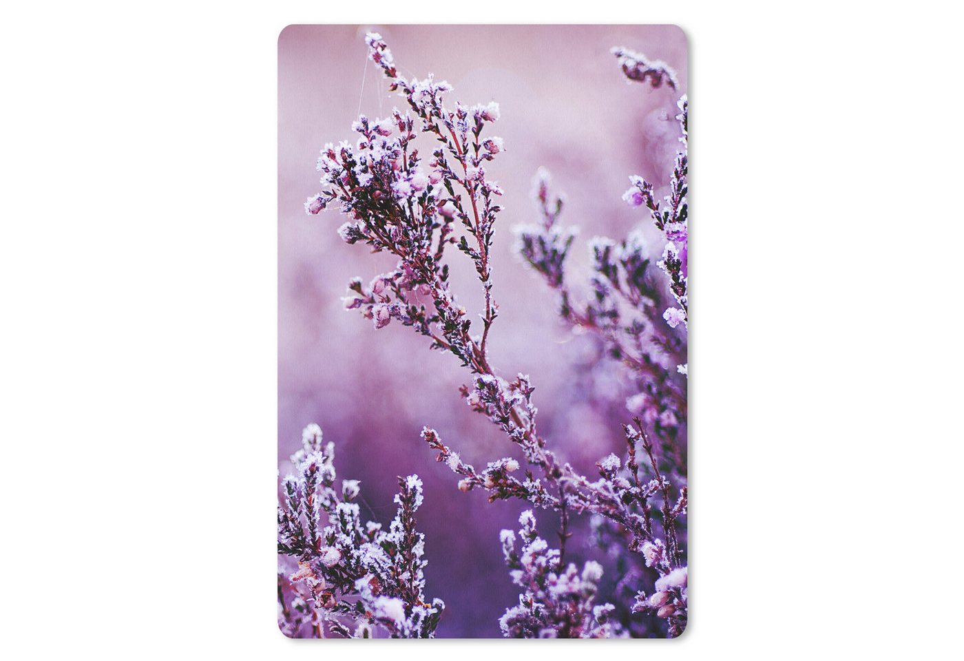 MuchoWow Mauspad Lavendel - Winter - Blumen - Lila (1-St), Maus Pad Klein, Gaming Zubehör, Büro Deko, 18x27 cm von MuchoWow