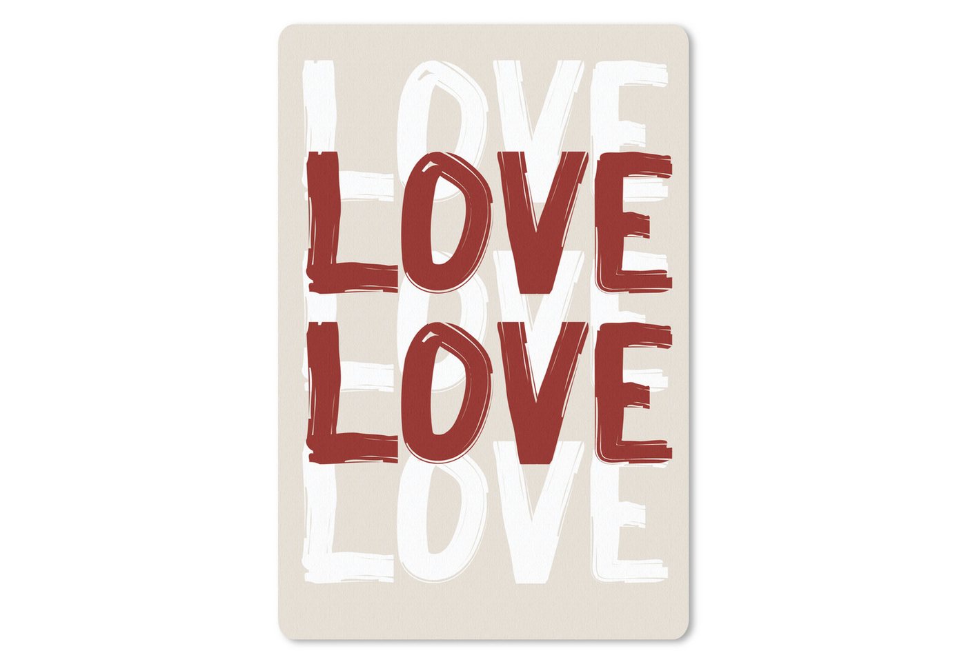 MuchoWow Mauspad Liebe - Rot - Text (1-St), Maus Pad Klein, Gaming Zubehör, Büro Deko, 18x27 cm von MuchoWow