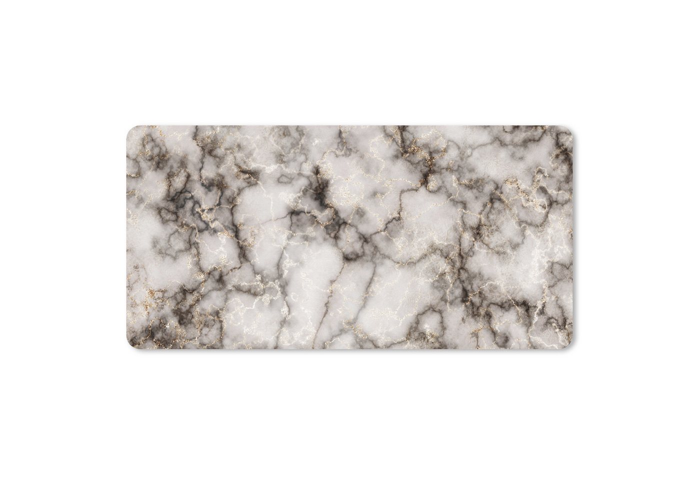 MuchoWow Mauspad Marmor - Weiß - Gold (1-St), Mousepad mit Rutschfester Unterseite, Mausunterlage, Gaming, 60x30 cm von MuchoWow