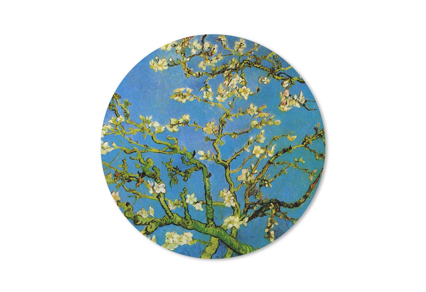 MuchoWow Mauspad Mandelblüte - Vincent van Gogh (1-St), Büro für Tastatur und Maus, Mousepad Gaming, Rund 20x20 cm von MuchoWow