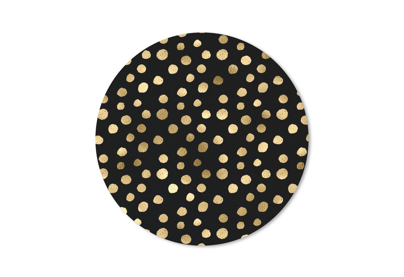 MuchoWow Mauspad Muster - Punkte - Gold (1-St), Büro für Tastatur und Maus, Mousepad Gaming, Rund 20x20 cm von MuchoWow