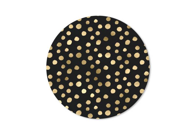 MuchoWow Mauspad Muster - Punkte - Gold (1-St), Büro für Tastatur und Maus, Mousepad Gaming, Rund 20x20 cm von MuchoWow