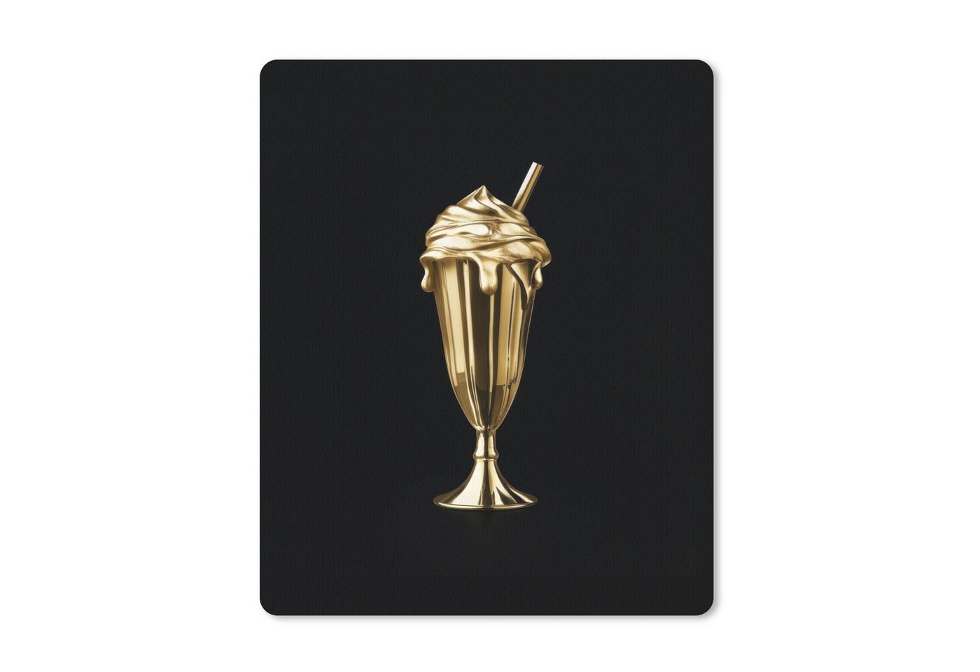 MuchoWow Mauspad Milchshake - Gold - Trinkend - Schwarz (1-St), Gaming, Mousepad Klein, Büro Zubehör, Mausunterlage, 19x23 cm von MuchoWow