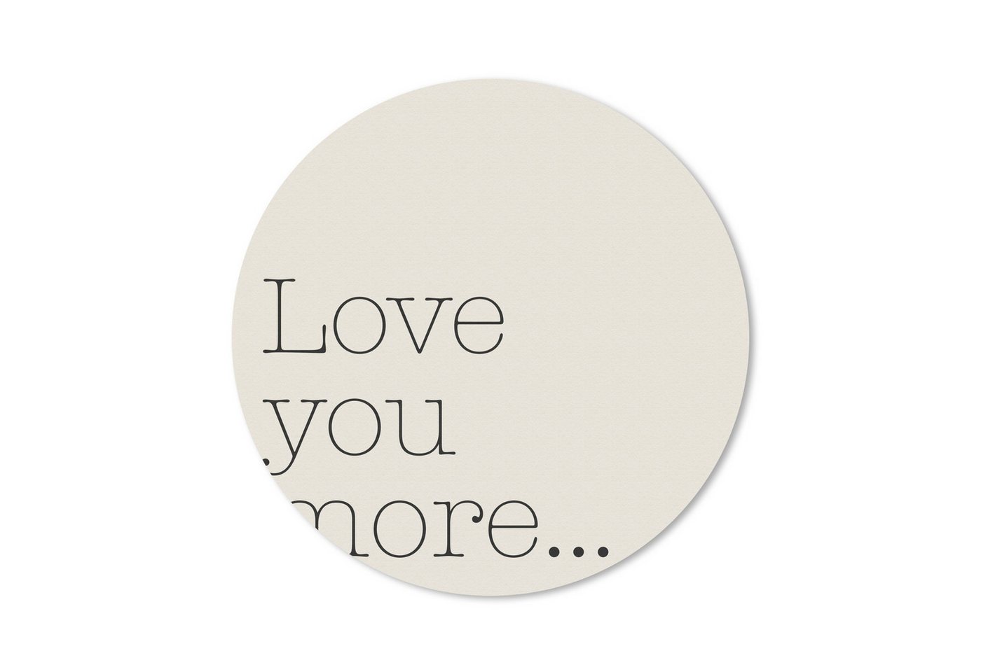 MuchoWow Mauspad Minimalistisch - Liebe - Beige (1-St), Büro für Tastatur und Maus, Mousepad Gaming, Rund 20x20 cm von MuchoWow