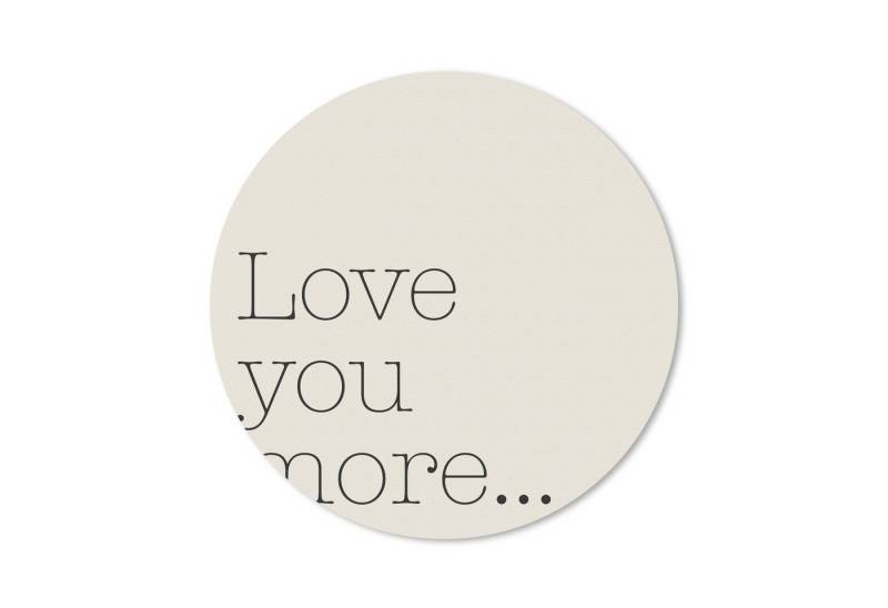 MuchoWow Mauspad Minimalistisch - Liebe - Beige (1-St), Büro für Tastatur und Maus, Mousepad Gaming, Rund 20x20 cm von MuchoWow
