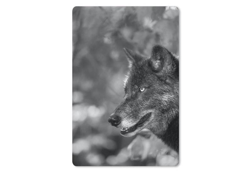MuchoWow Mauspad Nahaufnahme Wolf - schwarz und weiß von MuchoWow