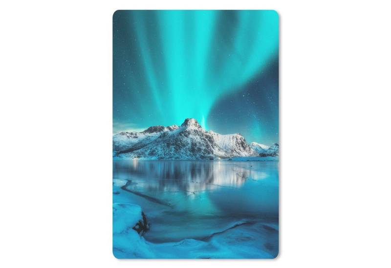 MuchoWow Mauspad Nordlicht - Eis - Schnee - Norwegen - Blau - Berge von MuchoWow