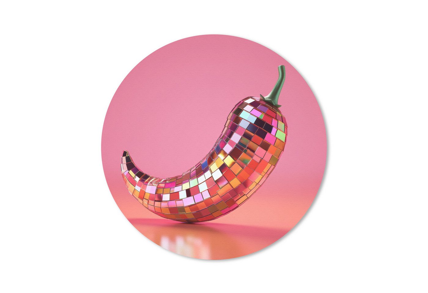 MuchoWow Mauspad Paprika - Disco - Rot - Glitzer (1-St), Büro für Tastatur und Maus, Mousepad Gaming, Rund 20x20 cm von MuchoWow
