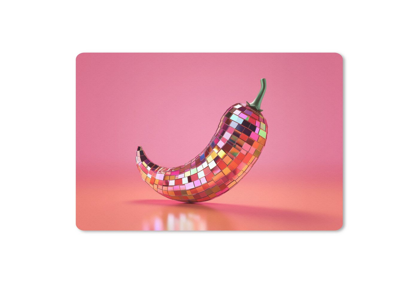 MuchoWow Mauspad Paprika - Disco - Rot - Glitzer (1-St), Mouse pad Klein, Gaming Deko, PC Zubehör, 27x18 cm von MuchoWow