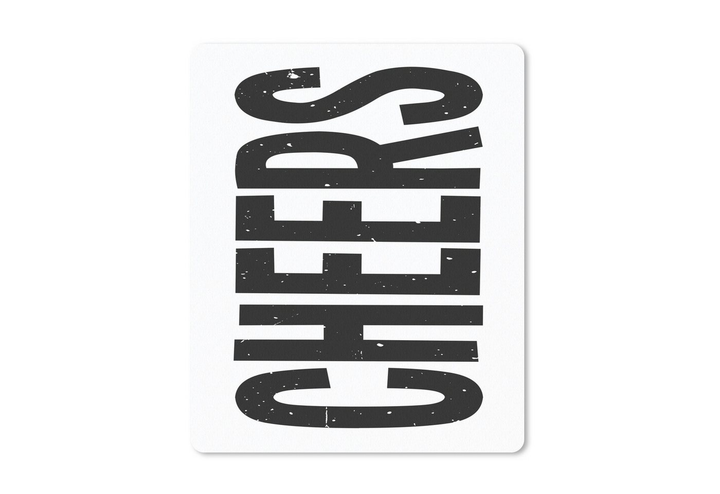 MuchoWow Mauspad Retro - Prost - Schwarz - Dekoration (1-St), Gaming, Mousepad Klein, Büro Zubehör, Mausunterlage, 19x23 cm von MuchoWow