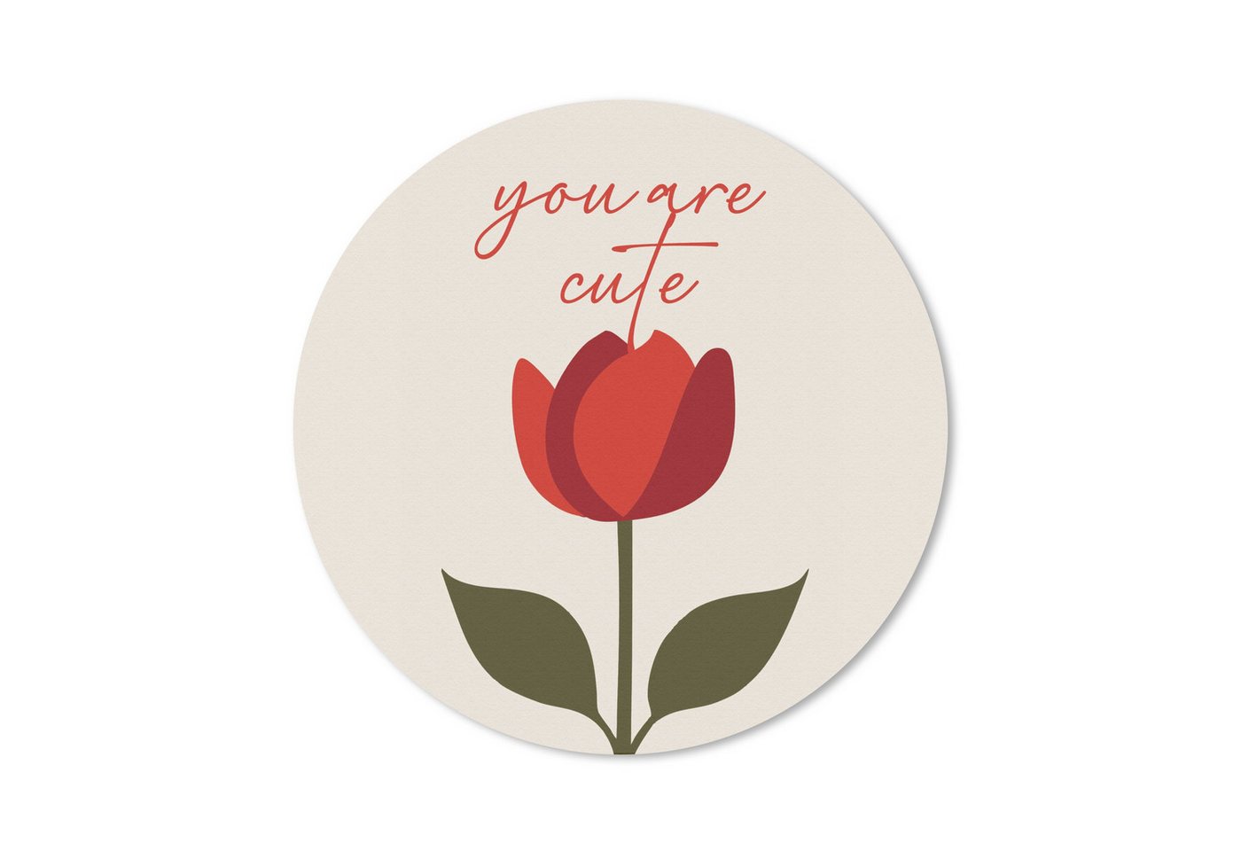 MuchoWow Mauspad Rose - Rot - Blume - Valentinstag (1-St), Büro für Tastatur und Maus, Mousepad Gaming, Rund 20x20 cm von MuchoWow