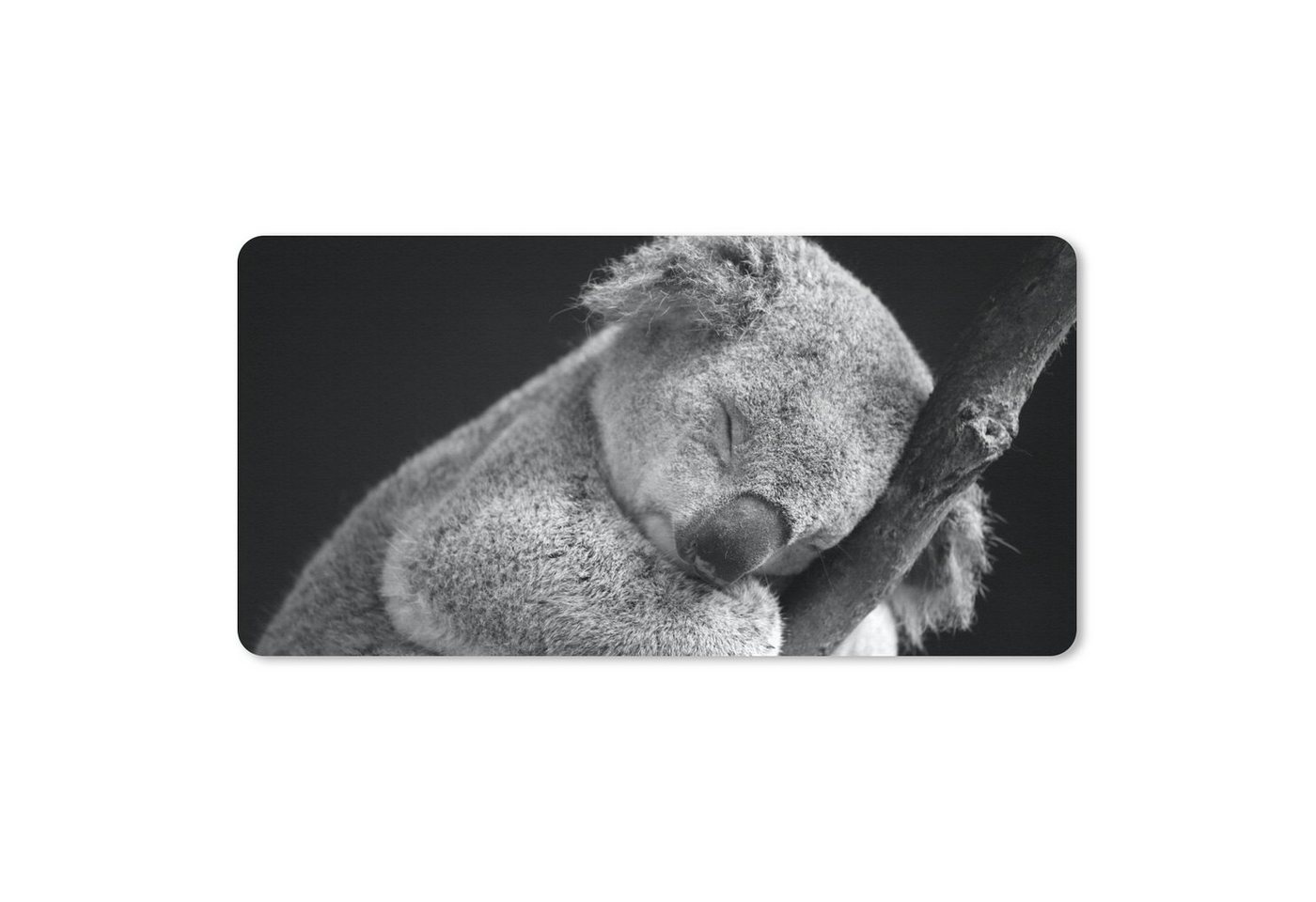 MuchoWow Mauspad Schlafender Koala auf schwarzem Hintergrund Pad (1-St), Mousepad Computer Mousepads - Maus Mat - Pad - Mausunterlage von MuchoWow