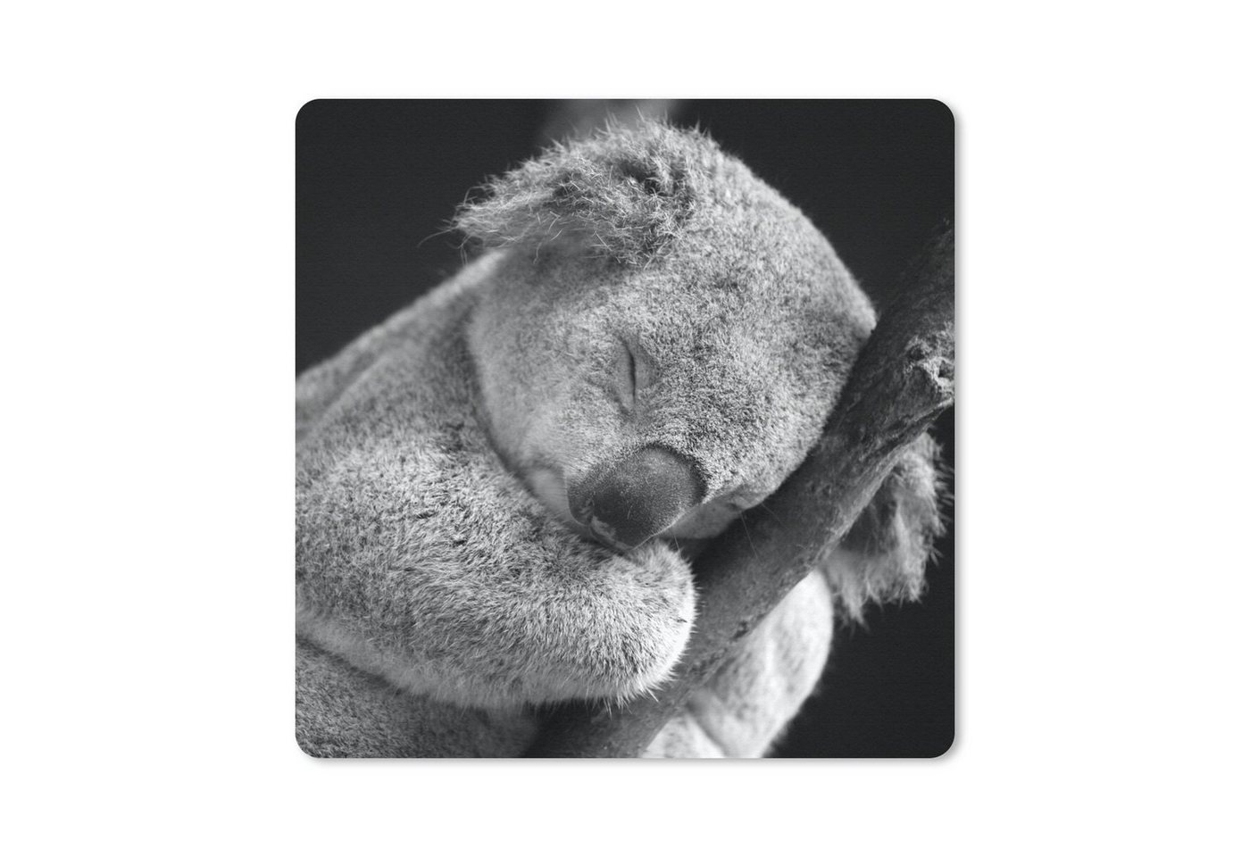 MuchoWow Mauspad Schlafender Koala auf schwarzem Hintergrund Pad (1-St), Mousepad Computer Mousepads - Maus Mat - Pad - Mausunterlage von MuchoWow