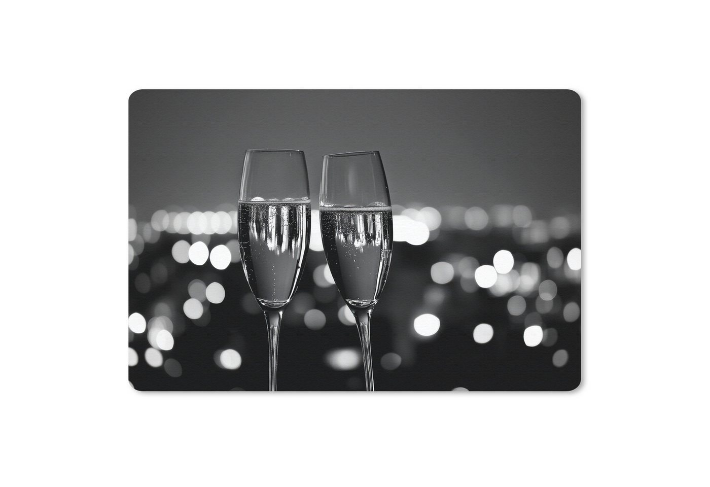 MuchoWow Mauspad Seifenblasen - Prost - Champagnergläser - Lichter der Stadt (1-St), Mouse pad Klein, Gaming Deko, PC Zubehör, 27x18 cm von MuchoWow