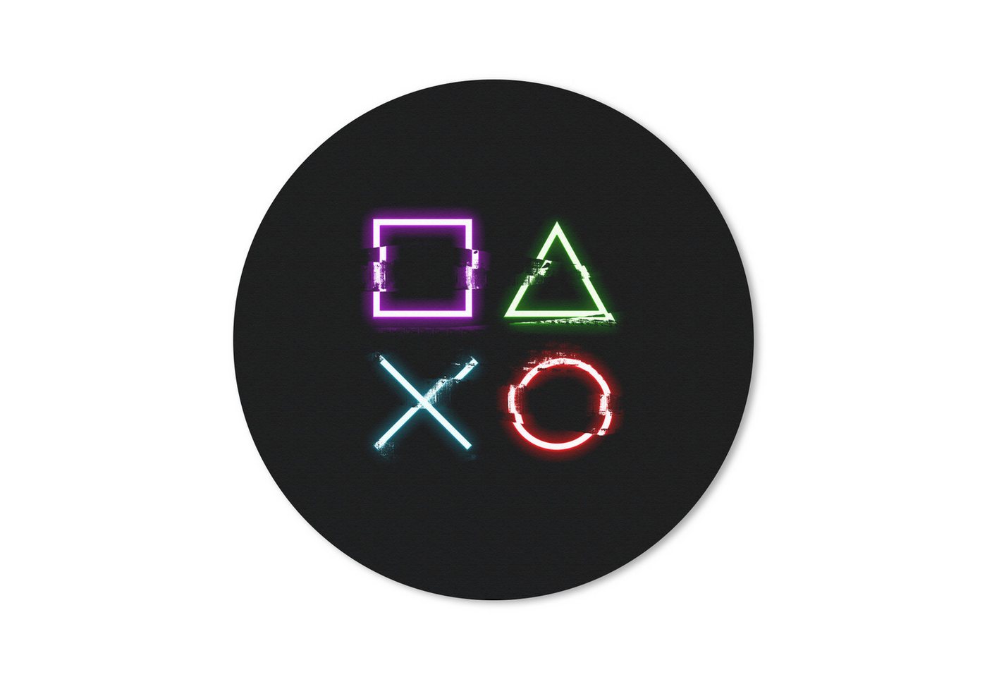 MuchoWow Mauspad Spiel - Controller - Neon (1-St), Büro für Tastatur und Maus, Mousepad Gaming, Rund 20x20 cm von MuchoWow