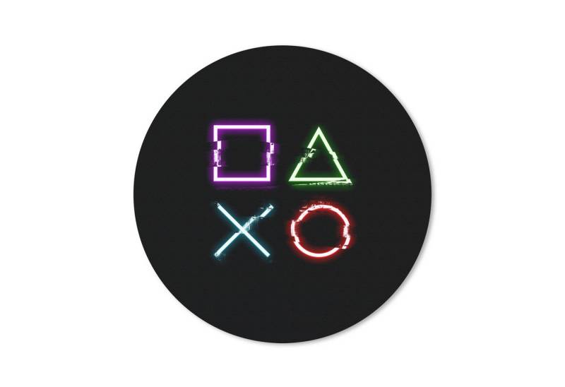MuchoWow Mauspad Spiel - Controller - Neon (1-St), Büro für Tastatur und Maus, Mousepad Gaming, Rund 20x20 cm von MuchoWow