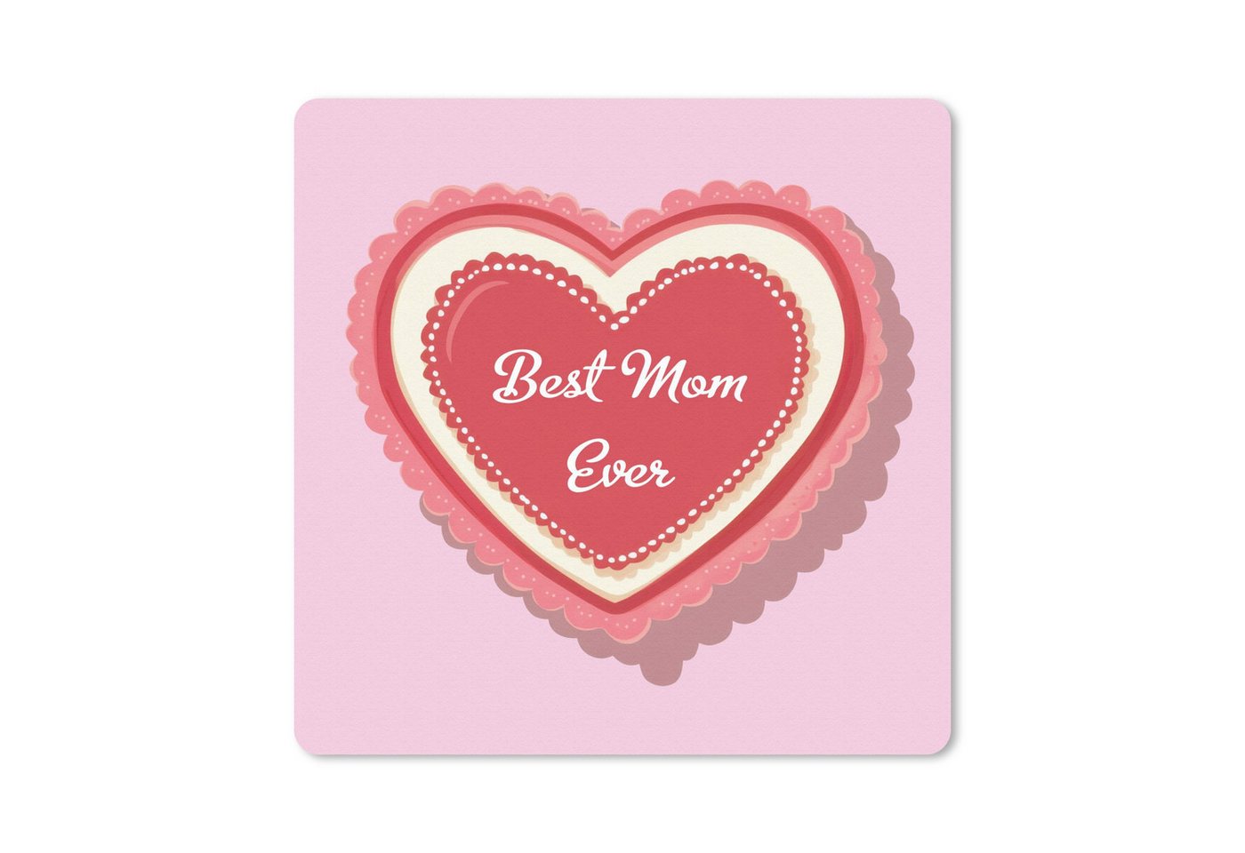 MuchoWow Mauspad Text - Herz - Mutter - Rosa (1-St), Mousepad, Schreibtisch Zubehör, Deko, 20x20 cm von MuchoWow