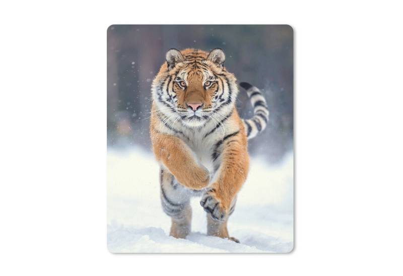 MuchoWow Mauspad Tiger - Landschaft - Schnee - Tiere (1-St), Maus Pad Klein, Gaming Zubehör, Büro Deko, 18x27 cm von MuchoWow