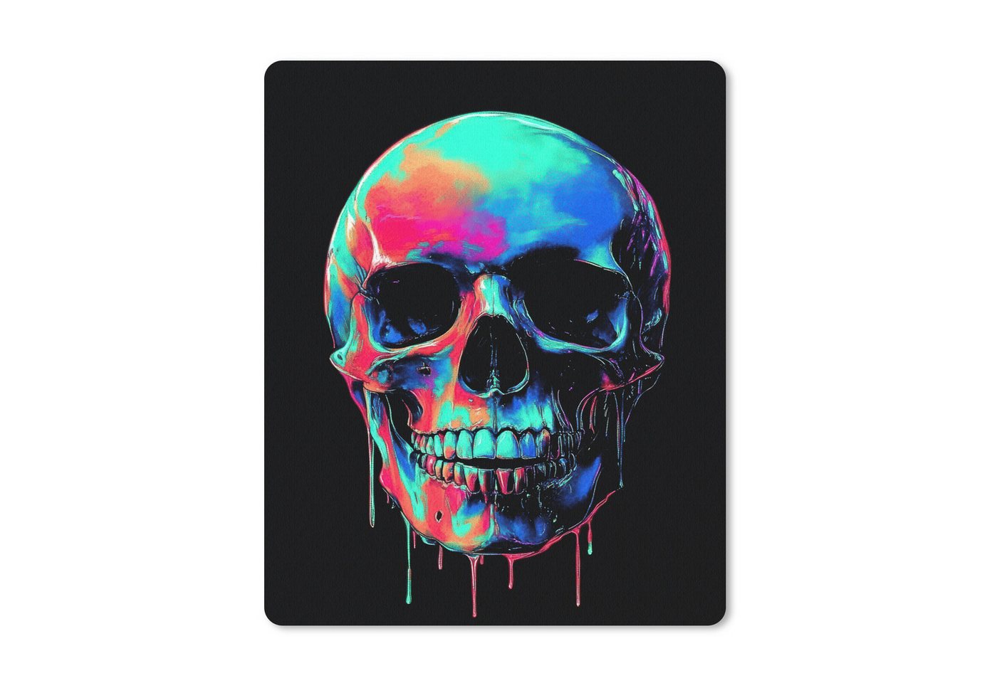 MuchoWow Mauspad Totenkopf - Graffiti - Blau - Farbenfroh (1-St), Gaming, Mousepad Klein, Büro Zubehör, Mausunterlage, 19x23 cm von MuchoWow