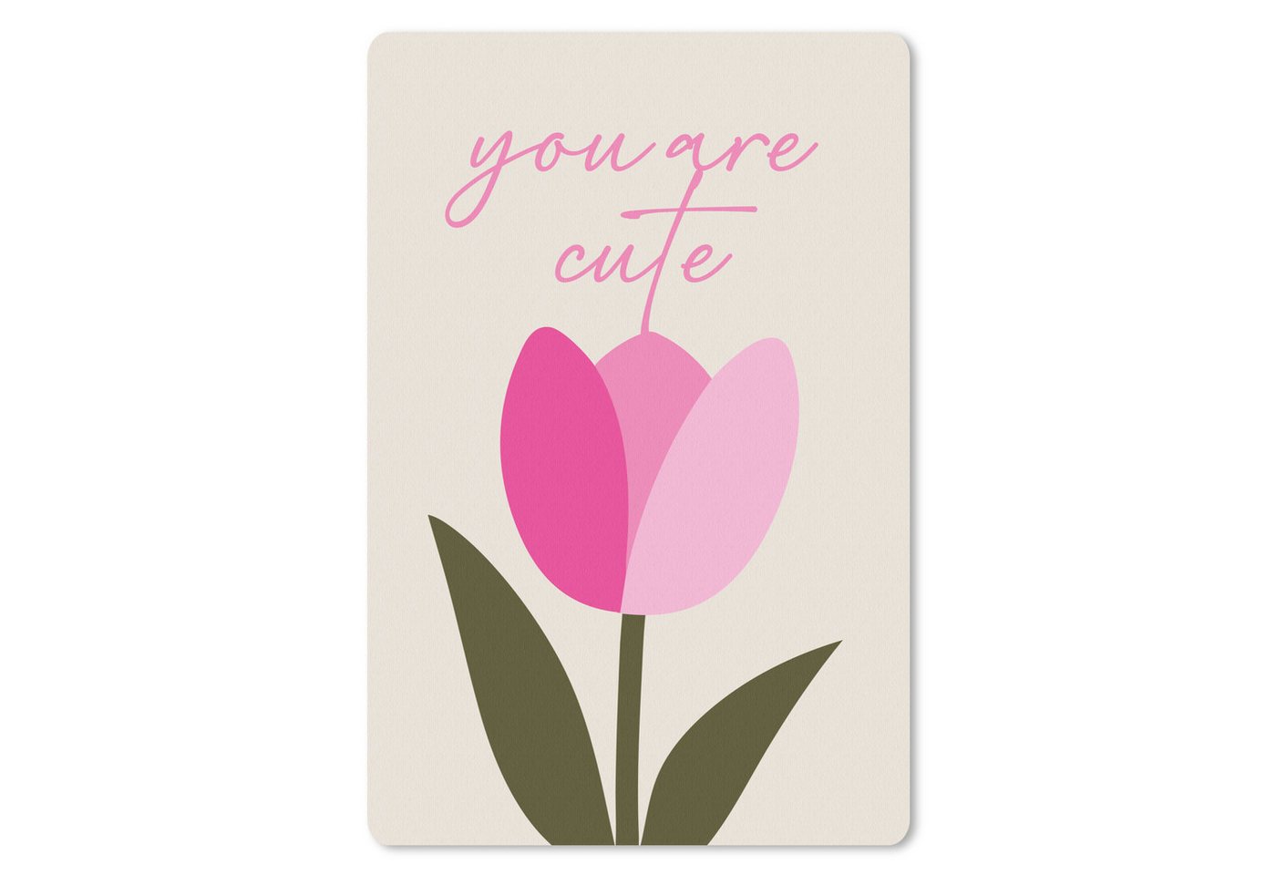 MuchoWow Mauspad Tulpe - Rosa - Valentinstag - Blume (1-St), Maus Pad Klein, Gaming Zubehör, Büro Deko, 18x27 cm von MuchoWow