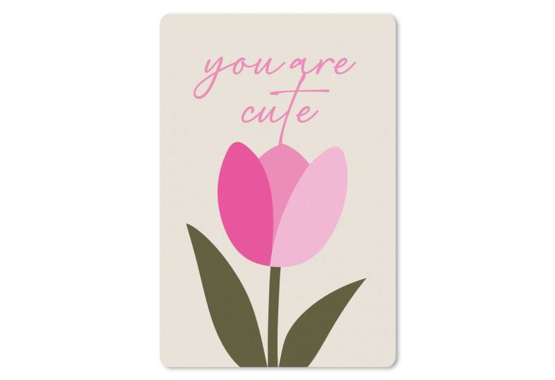 MuchoWow Mauspad Tulpe - Rosa - Valentinstag - Blume (1-St), Maus Pad Klein, Gaming Zubehör, Büro Deko, 18x27 cm von MuchoWow