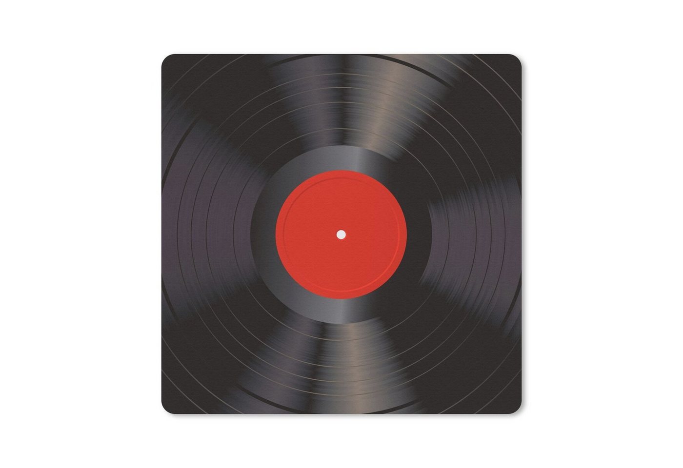 MuchoWow Mauspad Vinyl LP - Schallplatten - Rot - Vintage - Elpee (1-St), Mousepad, Schreibtisch Zubehör, Deko, 20x20 cm von MuchoWow