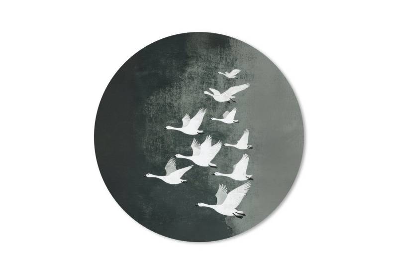 MuchoWow Mauspad Vogel - Japandi - Grün (1-St), Büro für Tastatur und Maus, Mousepad Gaming, Rund 20x20 cm von MuchoWow