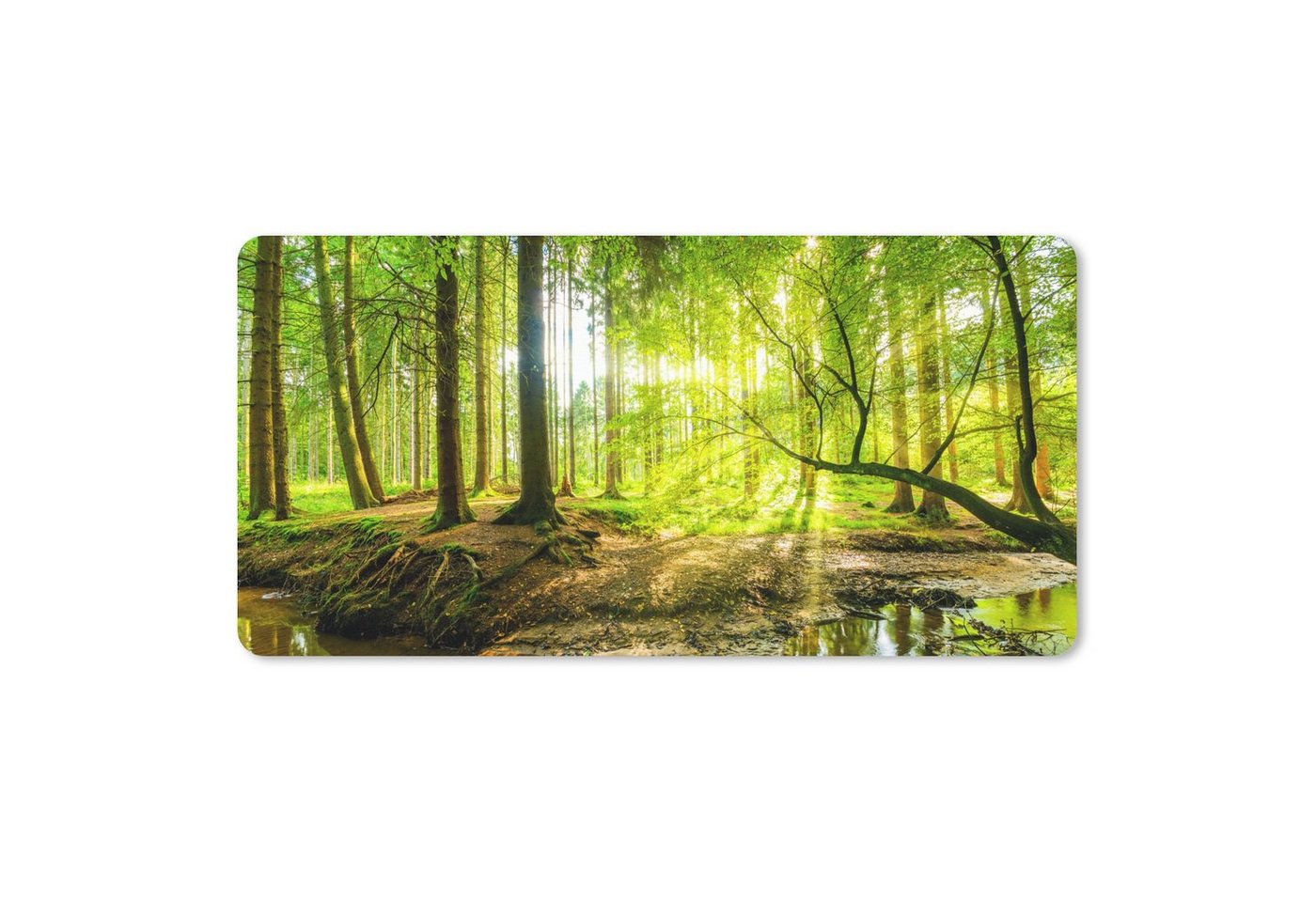 MuchoWow Mauspad Wald - Landschaft - Wasser - Bäume - Sonne - Grün - Natur Pad (1-St), Mousepad Computer Mousepads - Maus Mat - Pad - Mausunterlage von MuchoWow