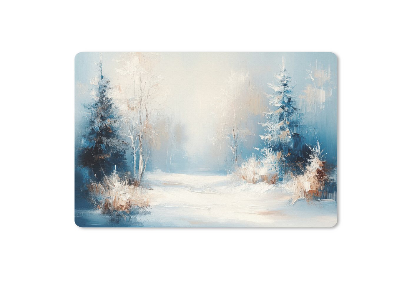 MuchoWow Mauspad Wald - Winter - Natur - Abstrakt - Schnee (1-St), Mouse pad Klein, Gaming Deko, PC Zubehör, 27x18 cm von MuchoWow