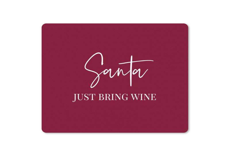 MuchoWow Mauspad Weihnachtsmann - Wein - Rot - Weihnachten - Weihnachtsmann (1-St), Gaming, Mousepad Klein, Büro Zubehör, Mausunterlage, 23x19 cm von MuchoWow