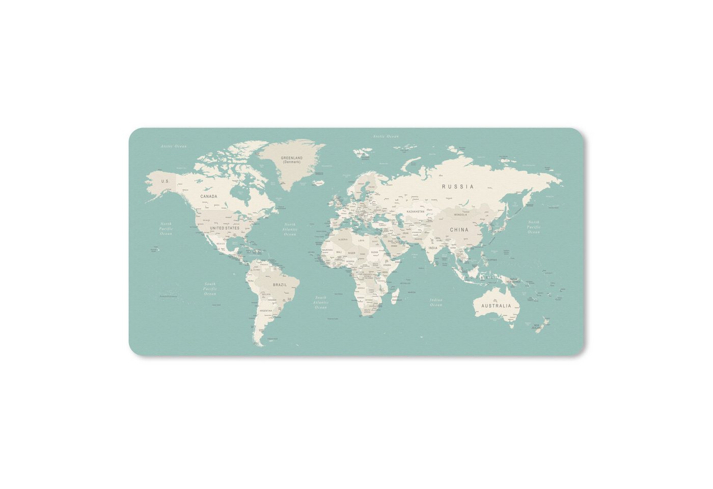 MuchoWow Mauspad Weltkarte - Blau - Atlas (1-St), Mousepad mit Rutschfester Unterseite, Mausunterlage, Gaming, 60x30 cm von MuchoWow