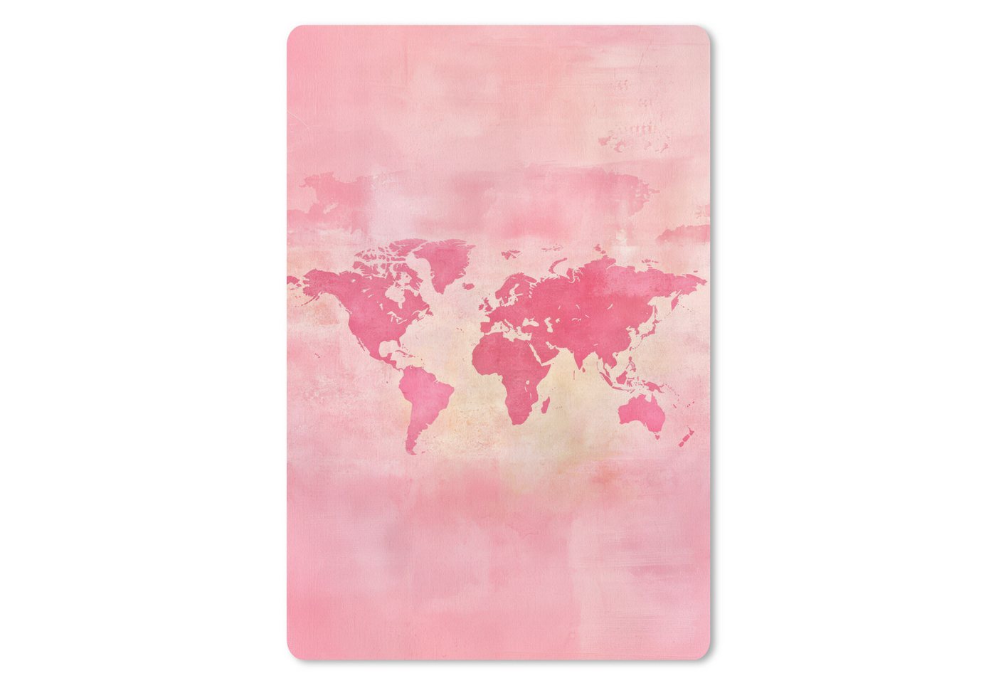 MuchoWow Mauspad Weltkarte - Rosa - Unscharf (1-St), Maus Pad Klein, Gaming Zubehör, Büro Deko, 18x27 cm von MuchoWow