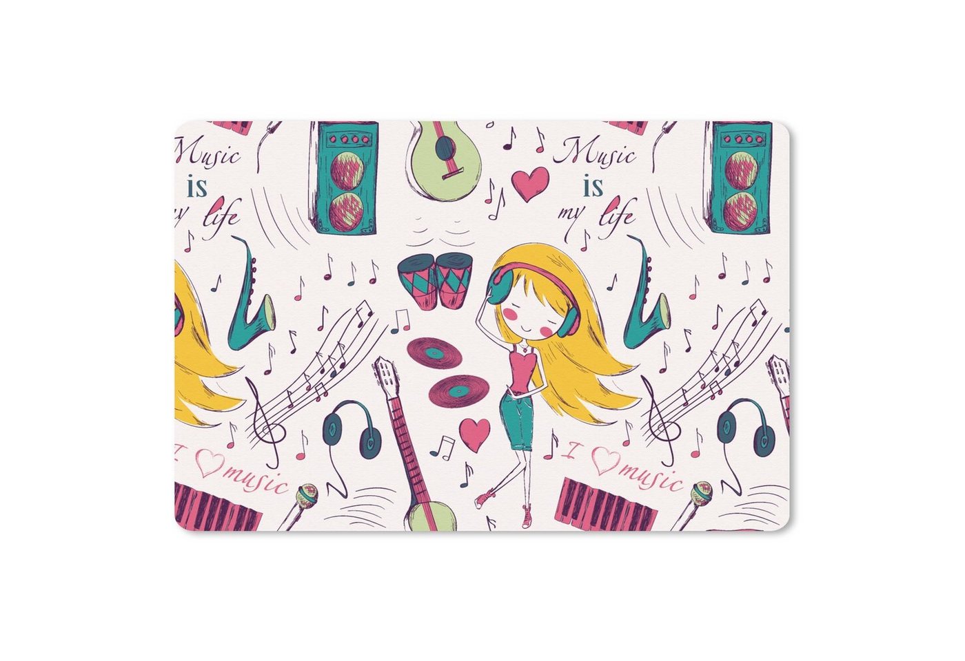MuchoWow Mauspad Mädchen - Musik - Kopfhörer - Muster - Mädchen - Rosa - Kinder - Kind (1-St), Mouse pad Klein, Gaming Deko, PC Zubehör, 27x18 cm MuchoWow Mauspad Mädchen - Musik - Kopfhörer - Muster - Mädchen - Rosa - Kinder - Kind (1-St), Mouse pad Klein, Gaming Deko, PC Zubehör, 27x18 cm von MuchoWow