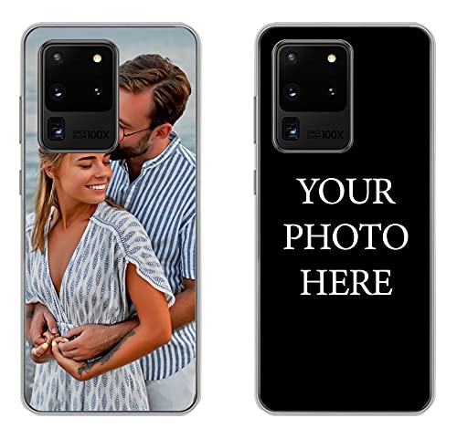 MuchoWow Samsung Galaxy S20 Ultra Hülle personalisiert - Handyhülle selber gestalten - Partner Handyhüllen - Silikone - Transparent case - Personalisierte Geschenke von MuchoWow